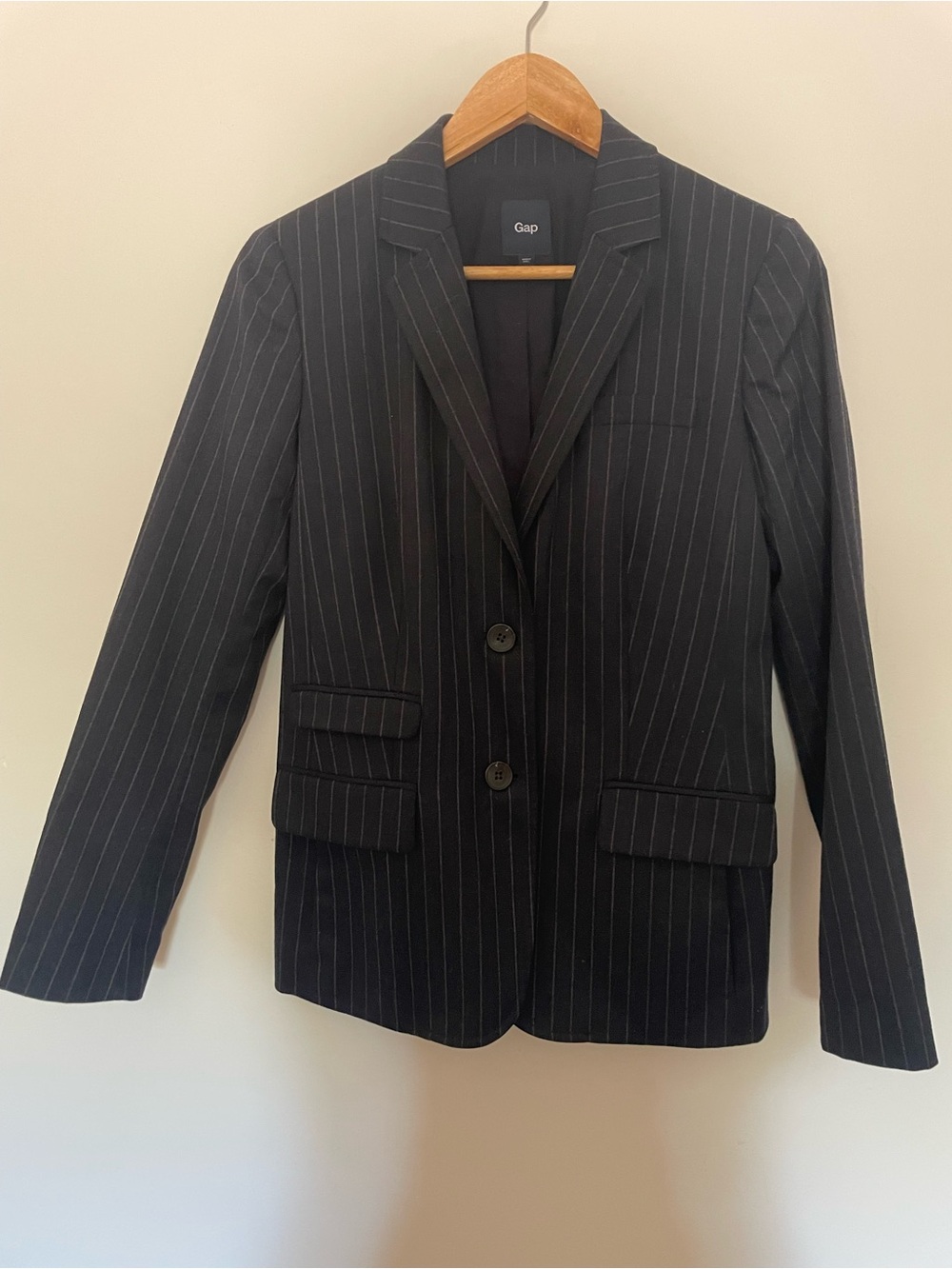 Vintage Gap Women's Navy Pinstripe Wool blend Blazer